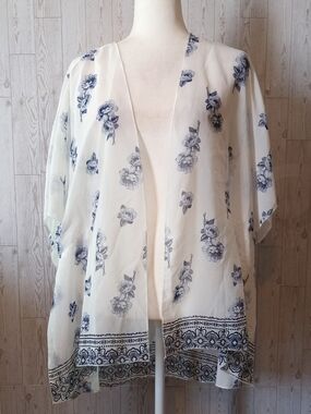 Rue 21 Sheer Floral Kimono Cover-Up Women's Size L